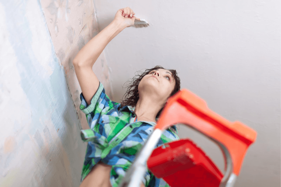 Ceiling inspection for signs of water damage, leaks or mould risk